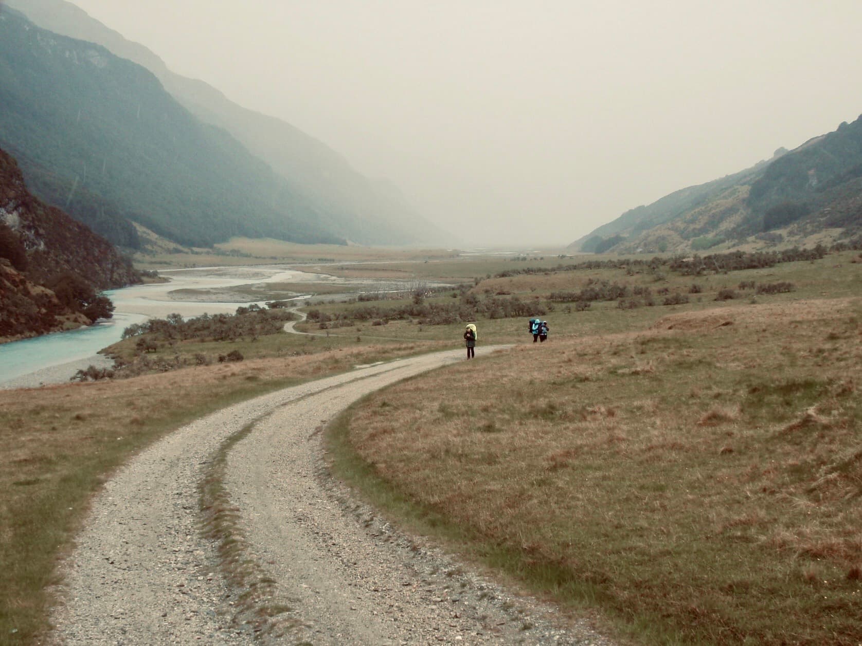 Remote gravel road through New Zealand backcountry