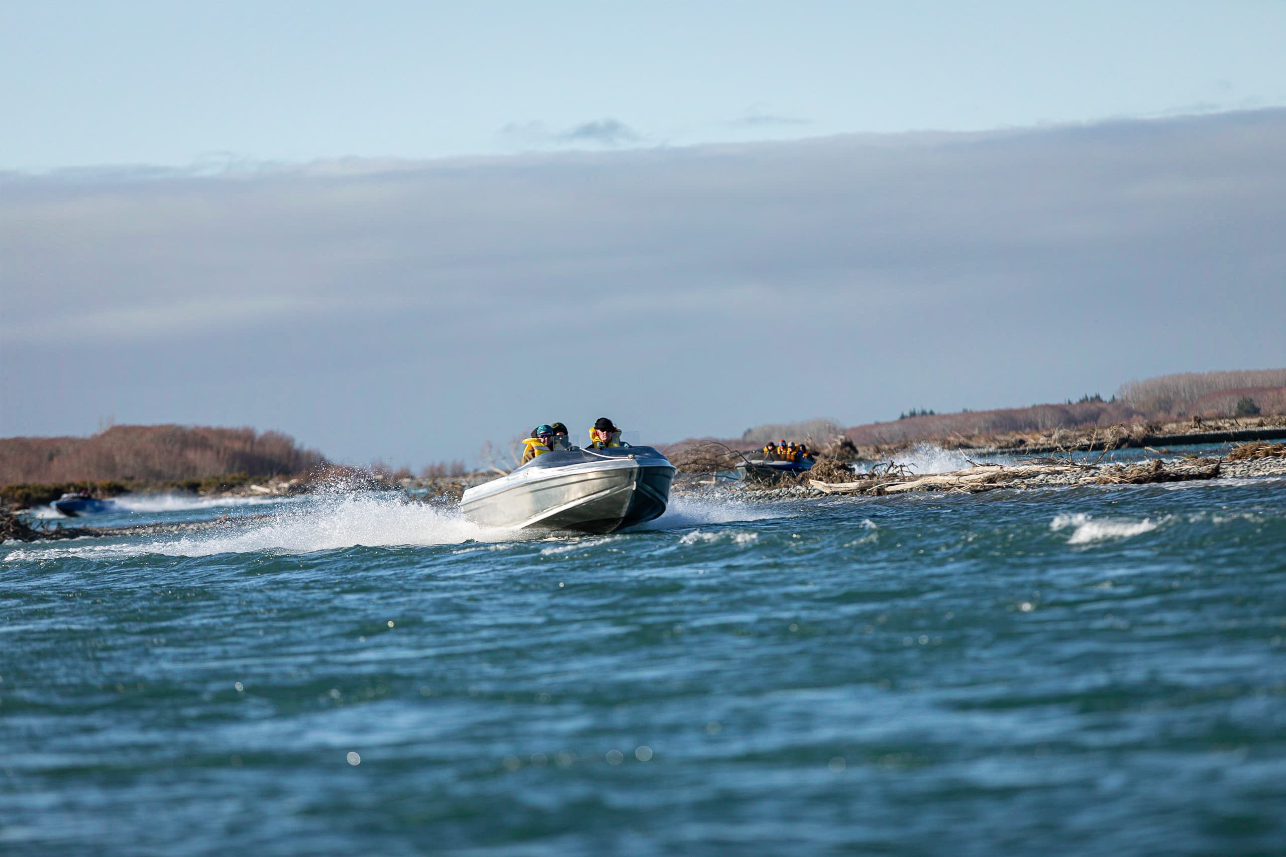Jet boat on a New Zealand river - accessible outdoor recreation